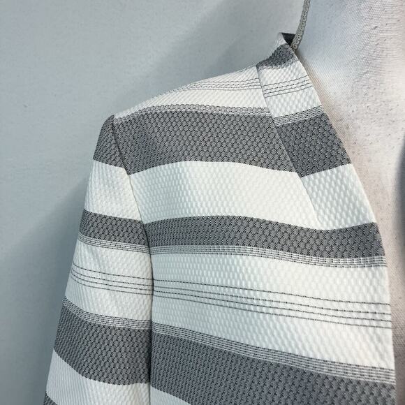 Preston & York Blazer Jacket Plus size 18 Black White Textured Striped Career - Picture 4 of 9